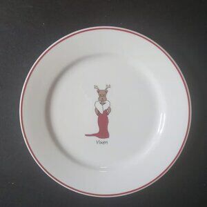 Vintage LTD Commodities Santa's REINDEER Vixen 8.25'' Plate